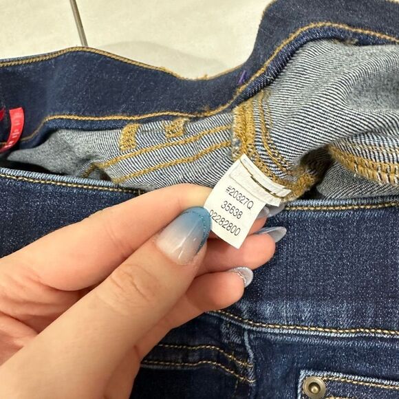 SPANX Midnight Shade Pull On Flare Jeans Medium Dark Wash Western Casual - Picture 9 of 11